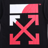 Ow T Shirts Red and White Contrast Color Oil Painting Arrow Men and Women