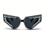 Trendy punk glasses triangular cat eyes