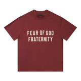 Fog Essentials T Shirts Autumn/Winter FOG Letter Crew Neck Short Sleeves