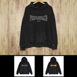Purple Brand Distressed Hoodie Fashion Old Loose Hooded Sweater