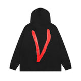 Vlone Hoodie Autumn and Winter Valentine's Day Limited Big V Letter