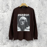 Purple Brand Long Sleeve T-Shirt Fashion Loose Long Sleeve Top