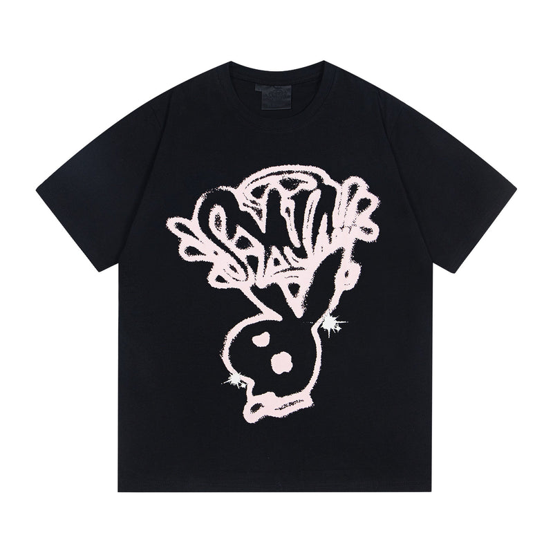Synaworld T Shirts central cee rabbit print loose t-shirt