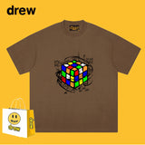 Drew T Shirts Short Sleeve Cube Graffiti Printing