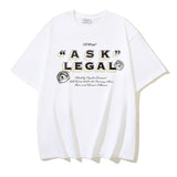 Off White T Shirts OW Polka Dot Letter Pattern Round Neck Pullover Short Sleeves