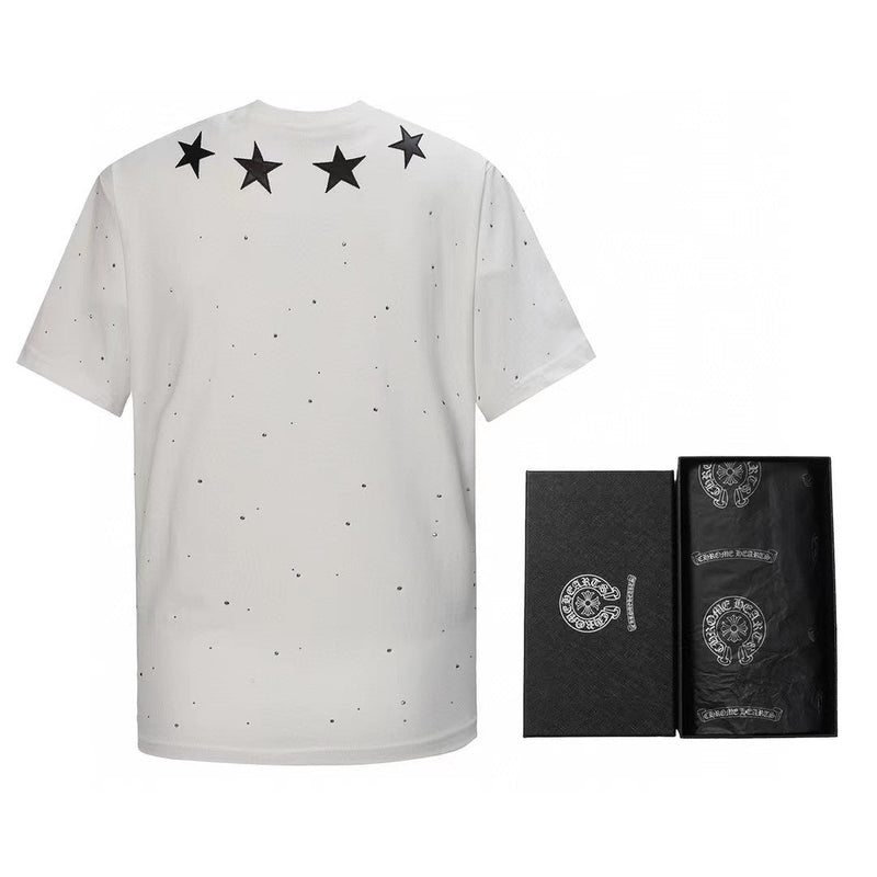 Chh Chrome Hearts T Shirts  Star Hot Diamond Short-sleeved T-shirt