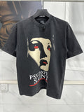 Men Vintage T-Shirts Saint Michael "PSYCHOTIC SAINT" Washed Black T-Shirts
