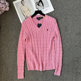 Ralph Lauren Knitted sweaters Vintage V-Neck Twist Bottom Knitted Sweater