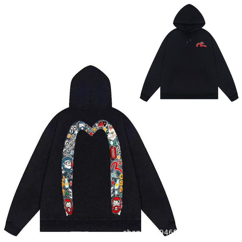 Evisu Hoodie print men and women