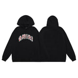 Amiri Hoodie AMI red letter logo print hooded sweater