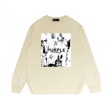Purple Brand Long Sleeve T-Shirt Fashion Loose Long Sleeve Top