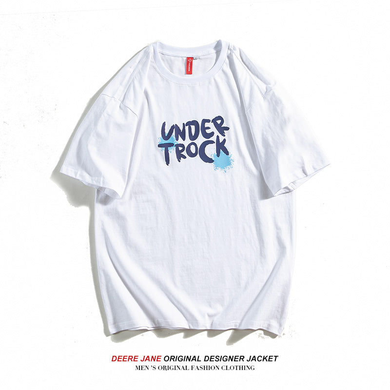 Men's T-Shirts Summer Cotton White Short Sleeve T-shirt Men's Loose