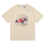 Rhude T Shirt Micro Label Letter F1 Racing Printed Short Sleeve T-Shirt Loose Half Sleeve Shirt