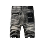 Purple Brand Denim Shorts High Street Black Ripped Patch