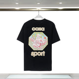 Casablanca T Shirts Painted Rabbit Print Cotton Tee