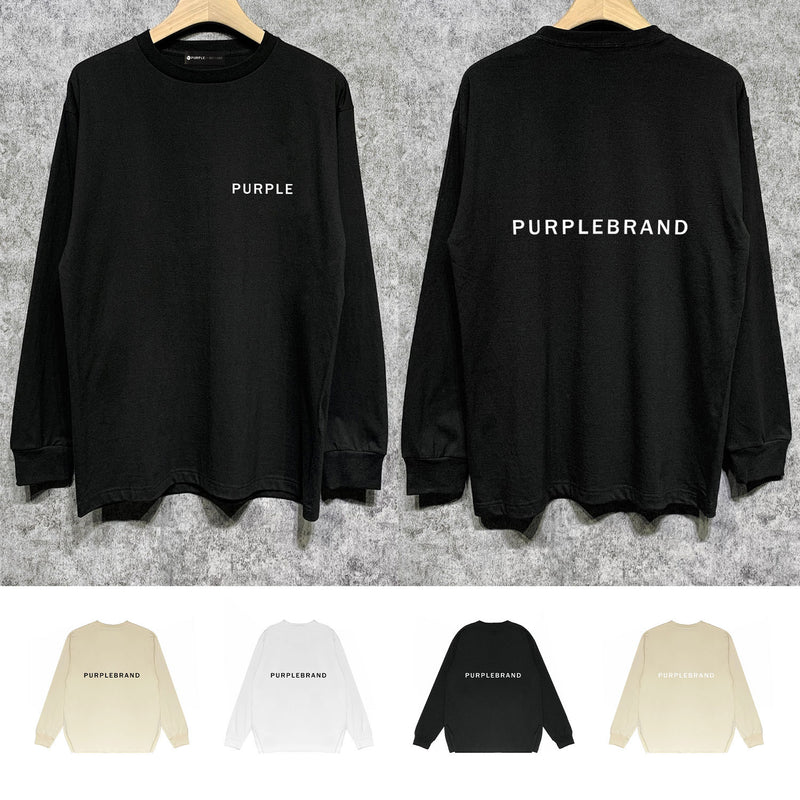 Purple Brand Long Sleeve T-Shirt Fashion Loose Long Sleeve Top