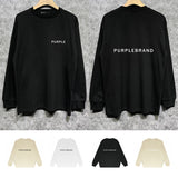 Purple Brand Long Sleeve T-Shirt Fashion Loose Long Sleeve Top
