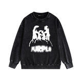 Purple Brand Distressed Sweatshirt Retro Vintage Crew Neck Sweater