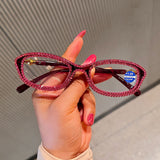 Trendy punk glasses pearl anti-blue light