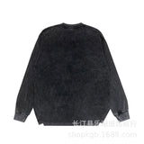 Purple Brand Distressed Long Sleeve Shirt Fashion Distressed Loose Long-sleeved Top