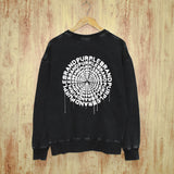 Purple Brand Distressed Sweatshirt Fashion Washed Black Long Sleeves Top