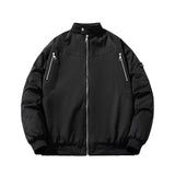 Men Vintage Jackets Autumn and Winter Padded Cotton Thickened Semi-turtleneck Jacket Cotton Jacket