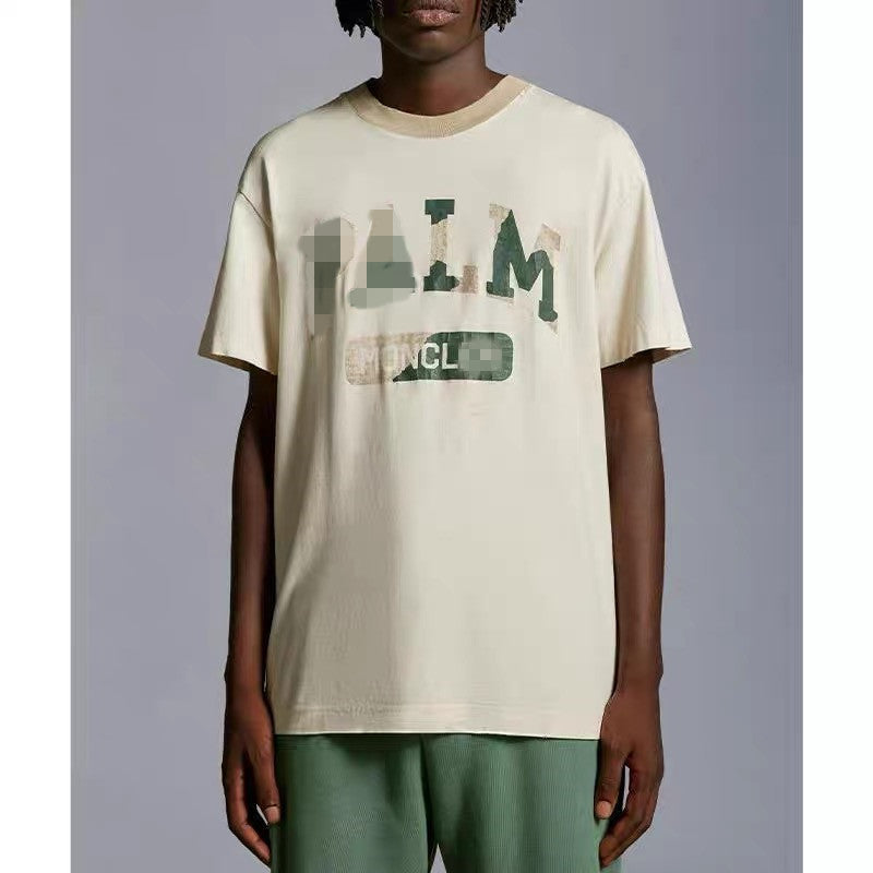 Palm Angels T Shirts Camouflage Letter Short Sleeve T-Shirt