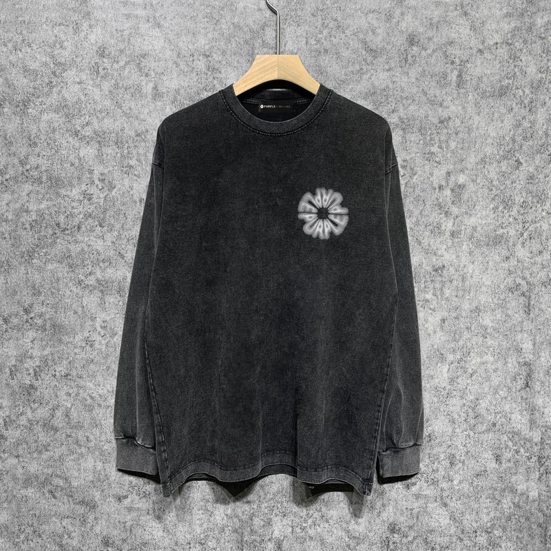 Purple Brand Distressed Long Sleeve Shirt Fashion Distressed Loose Long-sleeved Top