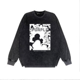 Purple Brand Distressed Long Sleeve Shirt Fashion Distressed Loose Long-sleeved Top