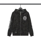 CHH Chrome Heart Hoodie Loren Dark Pattern Ten Raven Hoof Fan Loose Jacket