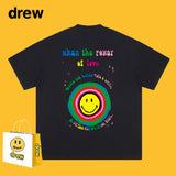 Drew T Shirts T-shirt Smiley Graffiti Printing Short Sleeve