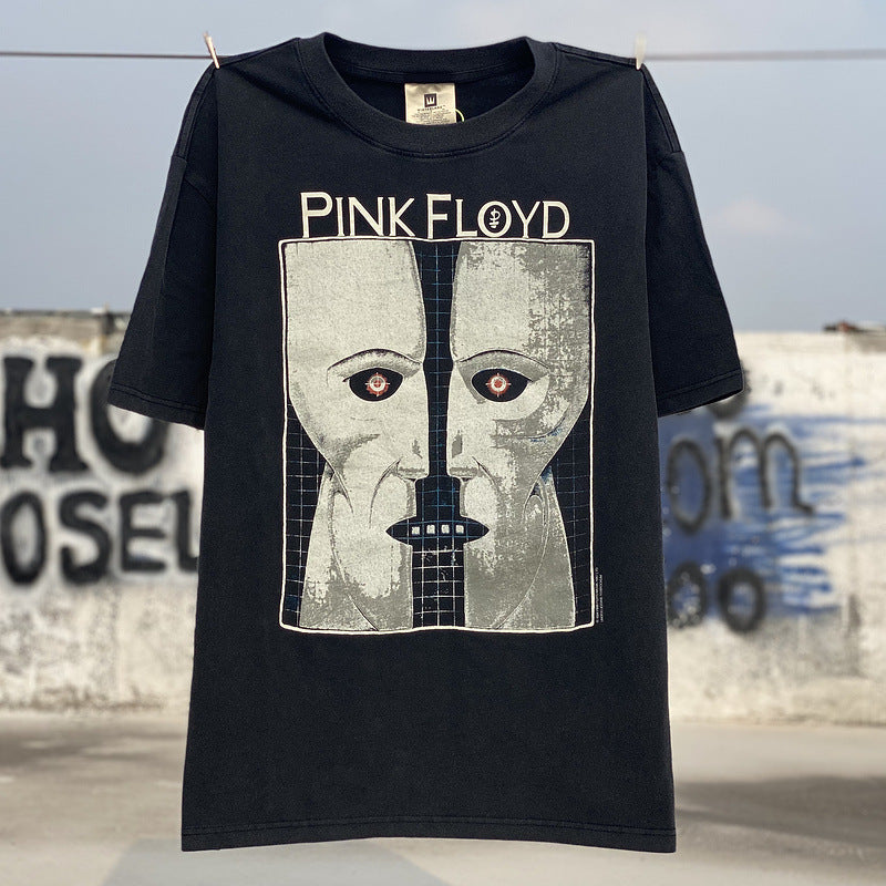 Mens Vintage T-Shirts vintage print Pink floyd wash water do old retro