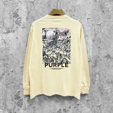Purple Brand Long Sleeve T-Shirt Fashion Loose Long Sleeve Top