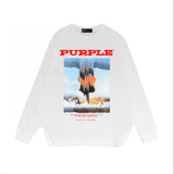 Purple Brand Long Sleeve T-Shirt Fashion Loose Long Sleeve Top