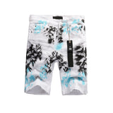 Purple Brand Denim Shorts High Street Tie-Dye Printing