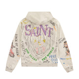 Mens Vintage T-Shirts Saint Michael Vintage Washed Trendy Hooded Sweater