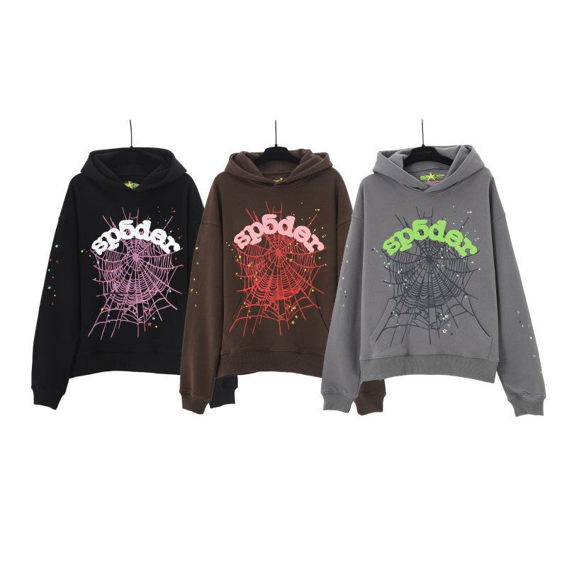 Sp5der Outfit: Hoodie/Sweatpants (Separate Purchase Options) Spider Web Three-Dimensional Foaming
