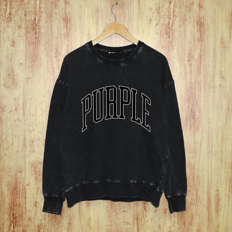 Purple Brand Distressed Sweatshirt Retro Vintage Crew Neck Sweater