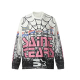 Mens Vintage T-Shirts Saint michael tears long-sleeved vintage loose spring and autumn T-shirt