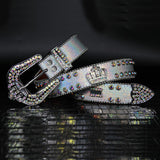 Hip-hop punk rhinestone belt diamond crown belt