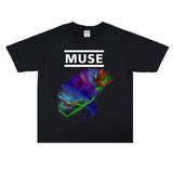 Rock Star T Shirt Muses Band Printed T-shirt Washed Distressed Loose Men and Women