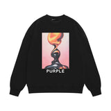 Purple Brand Sweatshirt Loose Crew Neck Sweater