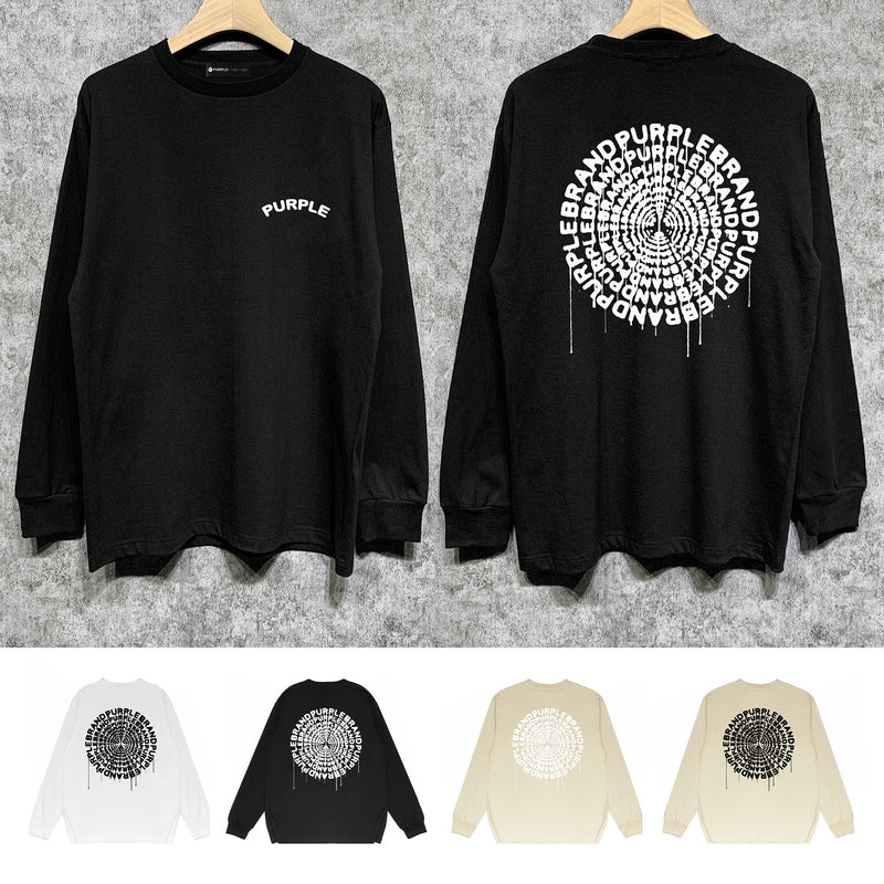 Purple Brand Long Sleeve T-Shirt Fashion Loose Long Sleeve Top