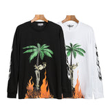 Palm Angle Sweatshirt Palm Angels Flame Long Sleeve T-shirt Men and Women Loose