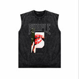 Purple Brand Distressed Tank T Shirts Distressed Sleeveless T-shirt Vest
