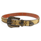 Hip-hop punk rhinestone belt rhinestone ghost head punk style