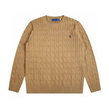 Ralph Lauren Knitted sweaters RL pony logo embroidered twist crew neck long-sleeved knitted sweater