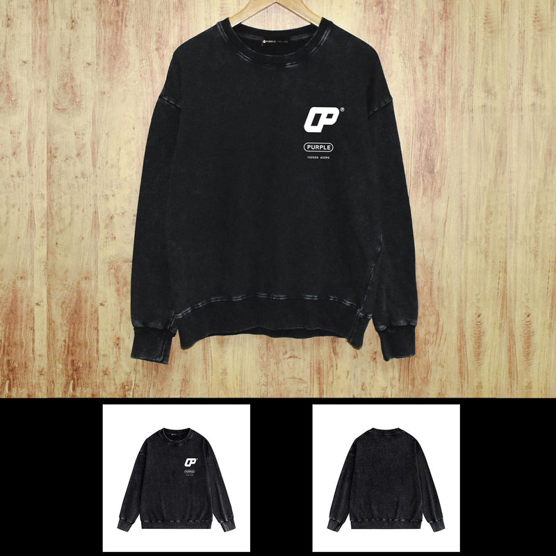 Purple Brand Distressed Sweatshirt Retro Vintage Crew Neck Sweater