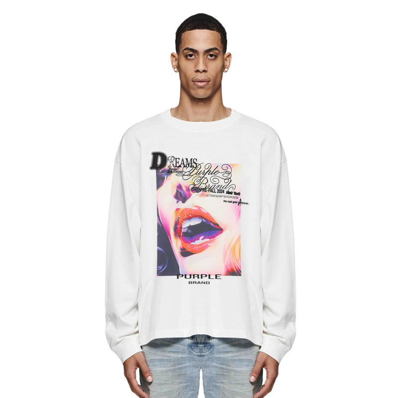 Purple Brand Long Sleeve T-Shirt Fashion Loose Long Sleeve Top