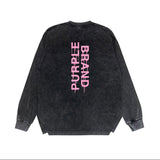 Purple Brand Distressed Long Sleeve Shirt Fashion Distressed Loose Long-sleeved Top